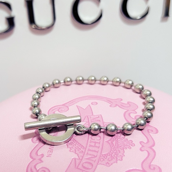 Authentic Gucci Rare Vintage Ball Chain / Toggle Charm Bracelet - Picture 1 of 11